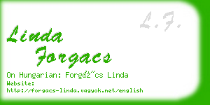 linda forgacs business card